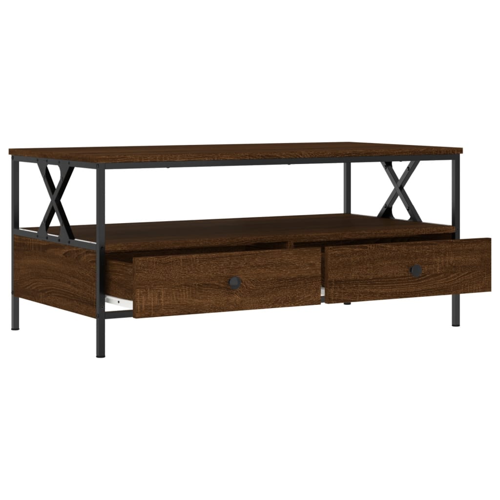 vidaXL Couchtisch Braun Eichen-Optik 100x51x45 cm Holzwerkstoff