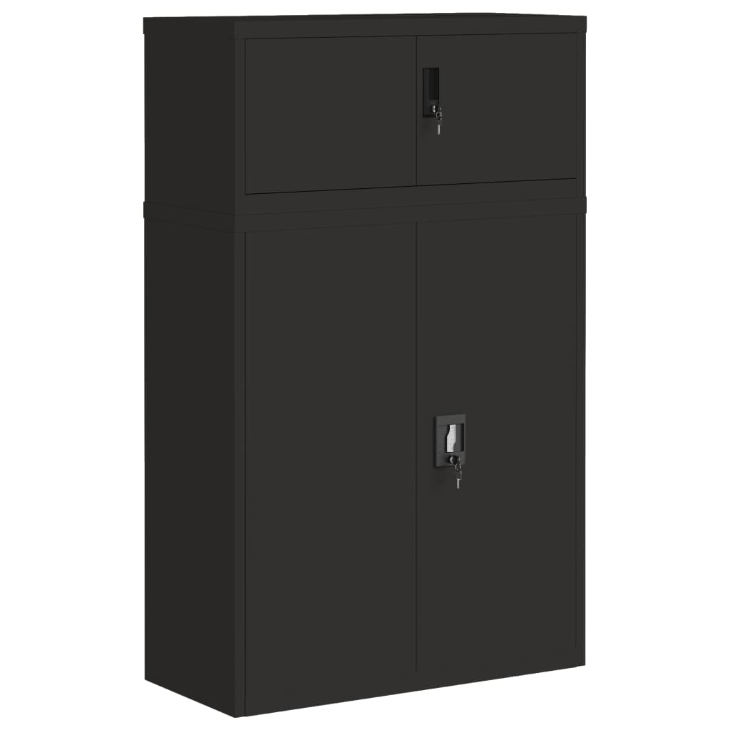 vidaXL Aktenschrank Schwarz 90x40x145 cm Stahl