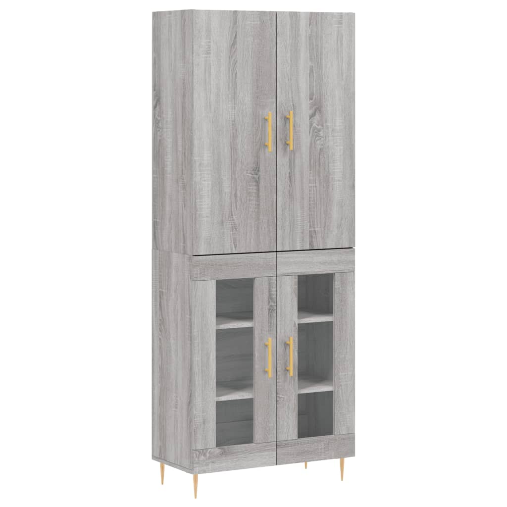 vidaXL Highboard Grau Sonoma 69,5x34x180 cm Holzwerkstoff