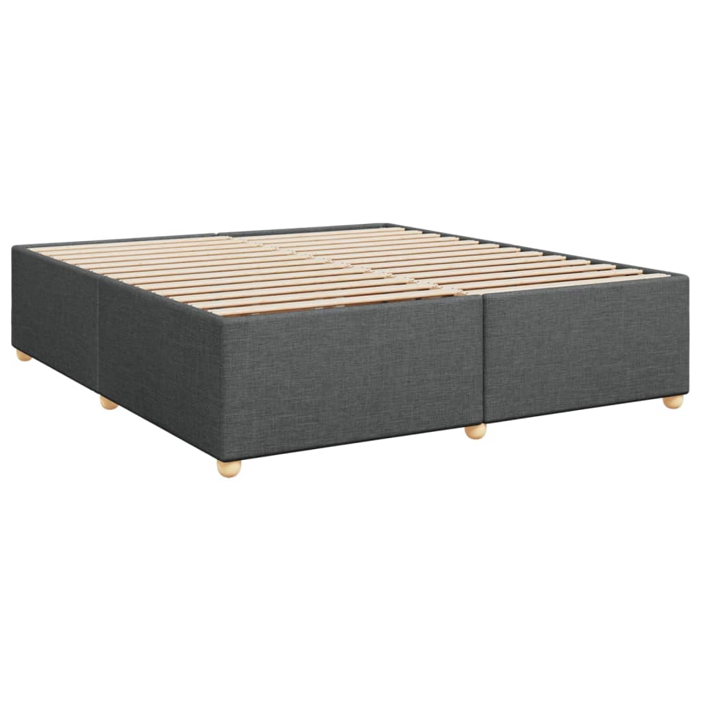 vidaXL Boxspringbett mit Matratze Dunkelgrau 200x200 cm Stoff