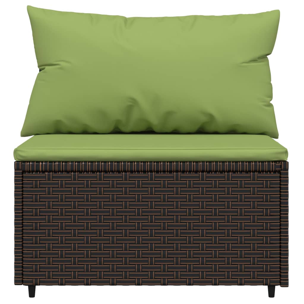 vidaXL 4-tlg. Garten-Lounge-Set mit Kissen Braun Poly Rattan