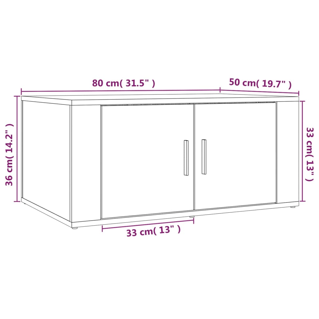 vidaXL Couchtisch Schwarz 80x50x36 cm Holzwerkstoff