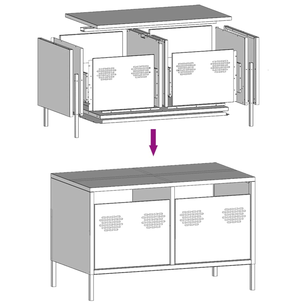 vidaXL TV-Schrank Rosa 68x39x43,5 cm Kaltgewalzter Stahl