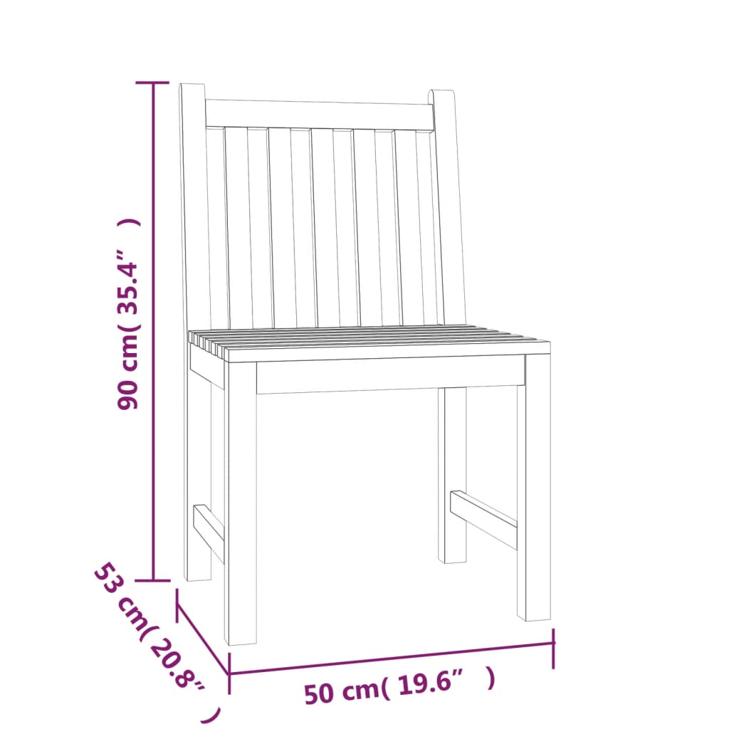 vidaXL 7-tlg. Garten-Essgruppe Massivholz Teak