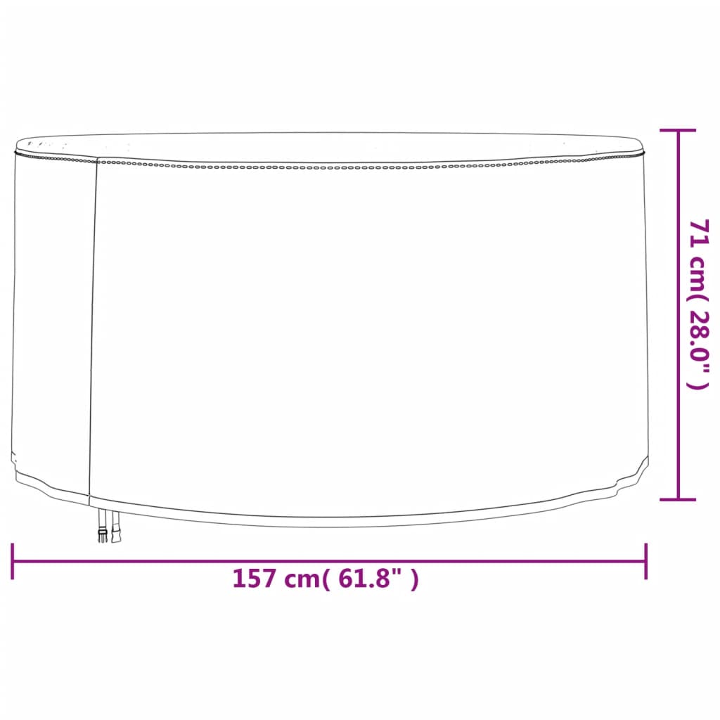 vidaXL Gartenmöbel-Abdeckungen 2 Stk. Ø 157x71 cm 420D Oxford-Gewebe