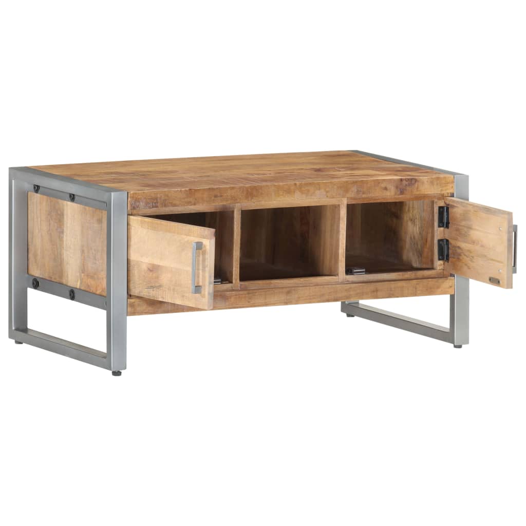 vidaXL Couchtisch 95x50x40 cm Raues Mangoholz