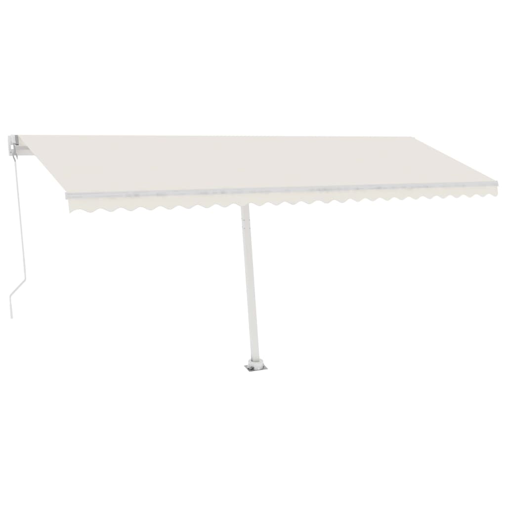 vidaXL Markise Manuell Einziehbar mit LED 500x350 cm Creme