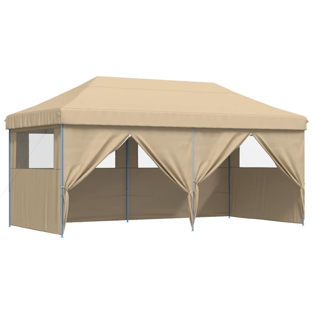 vidaXL Partyzelt Faltbar Pop-Up mit 4 Seitenteilen Beige