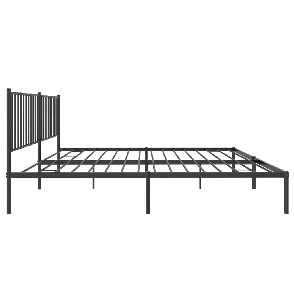 vidaXL Bettgestell mit Kopfteil Metall Schwarz 183x213 cm