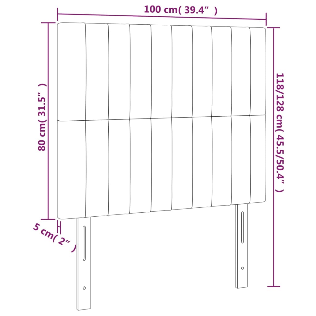 vidaXL LED Kopfteil Grün 100x5x118/128 cm Stoff