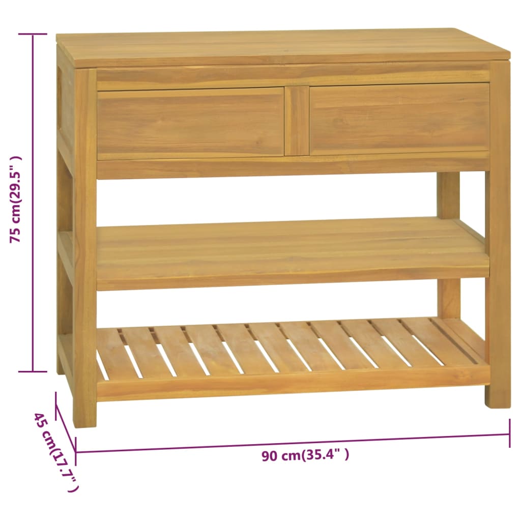 vidaXL Badschrank 90x45x75 cm Massivholz Teak