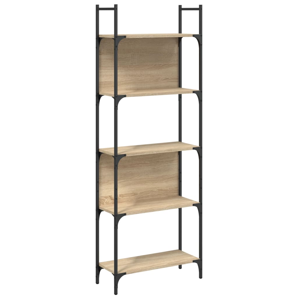 vidaXL Bücherregal 5 Böden Sonoma-Eiche 60,5x24x166,5 cm Holzwerkstoff