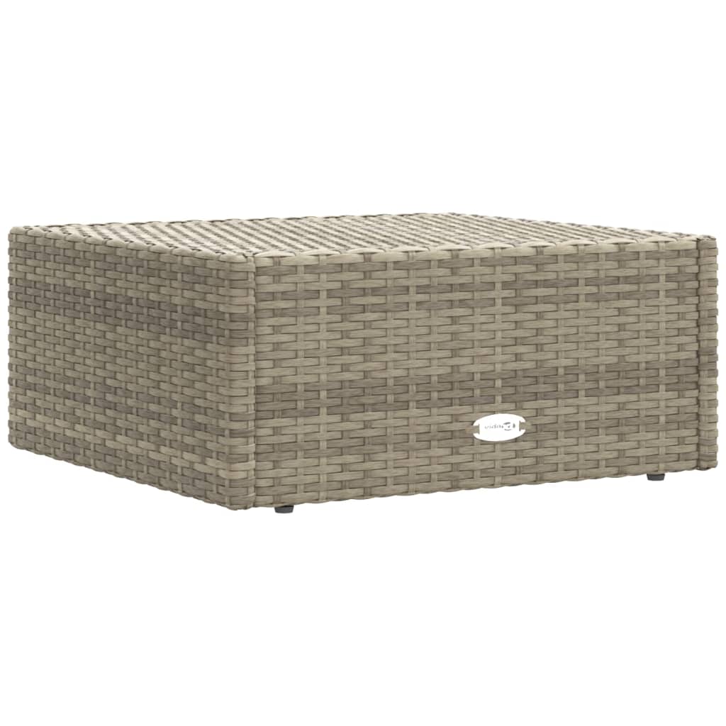 vidaXL 7-tlg. Garten-Lounge-Set mit Kissen Grau Poly Rattan