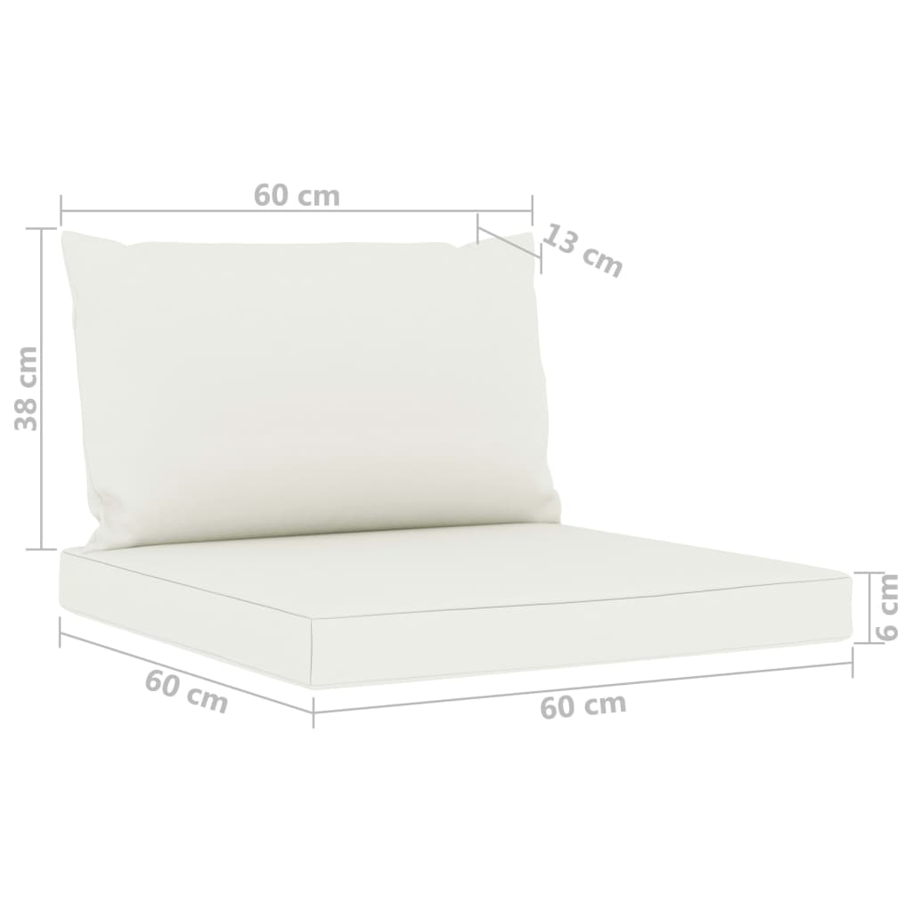 vidaXL 9-tlg. Garten-Lounge-Set mit Kissen in Creme