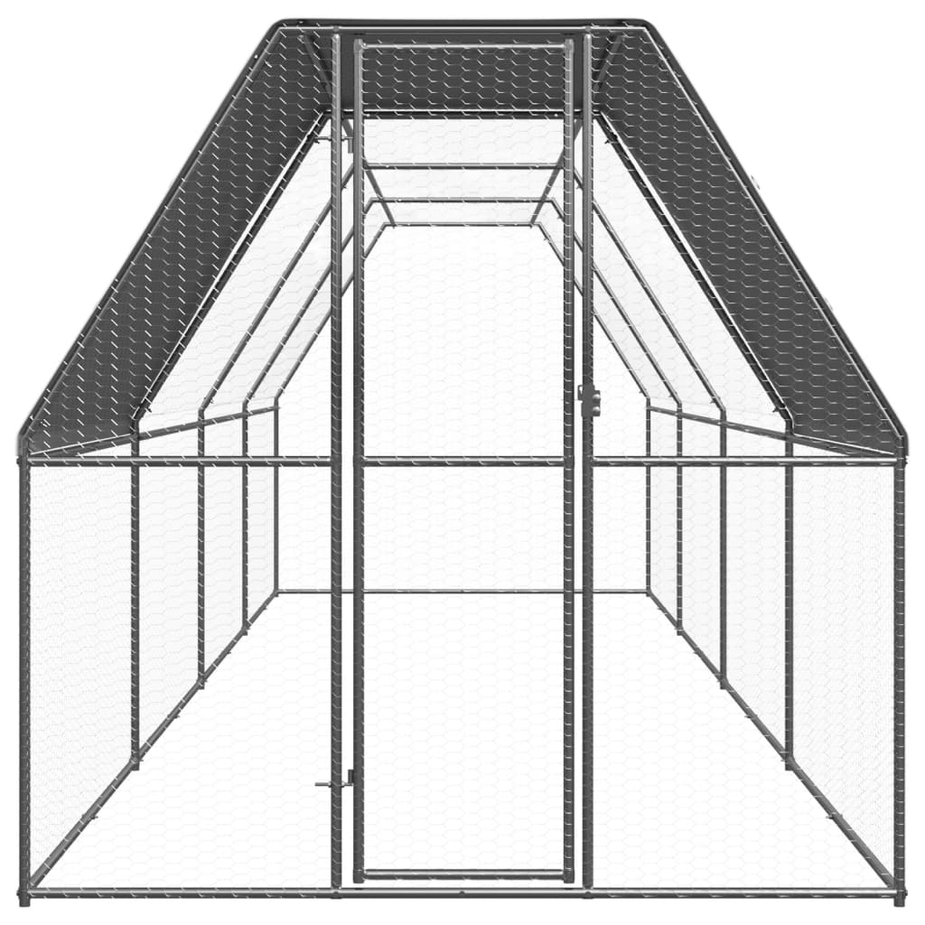 vidaXL Hühnerkäfig 2x8x2 m Verzinkter Stahl