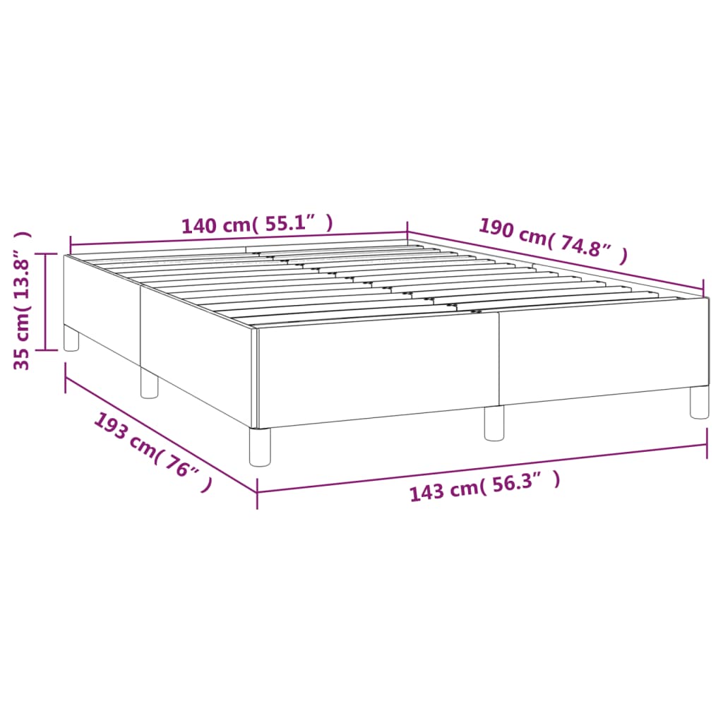 vidaXL Bettgestell ohne Matratze Schwarz 140x190 cm Stoff