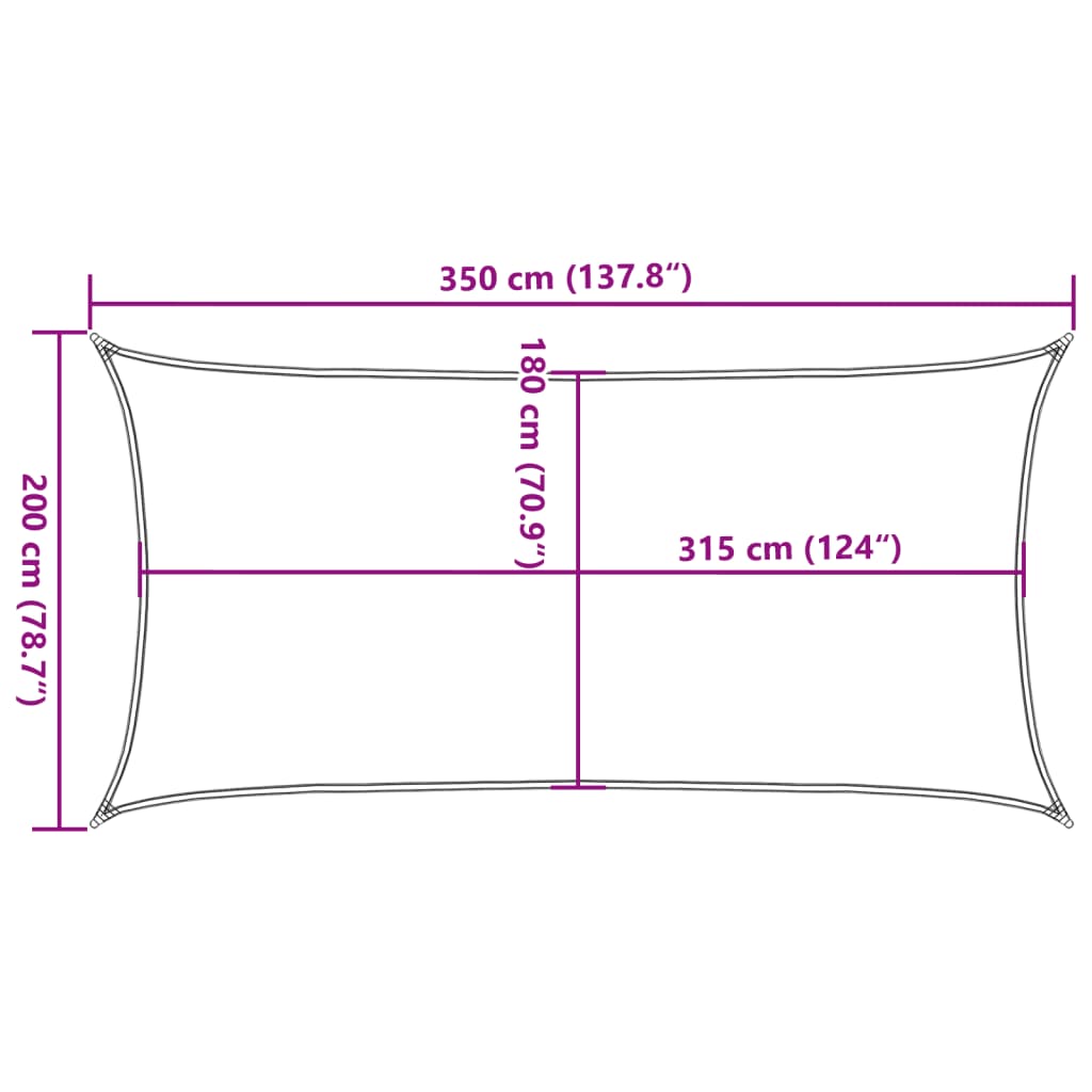 vidaXL Sonnensegel 160 g/m² Rechteckig Sandfarben 2x3,5 m HDPE