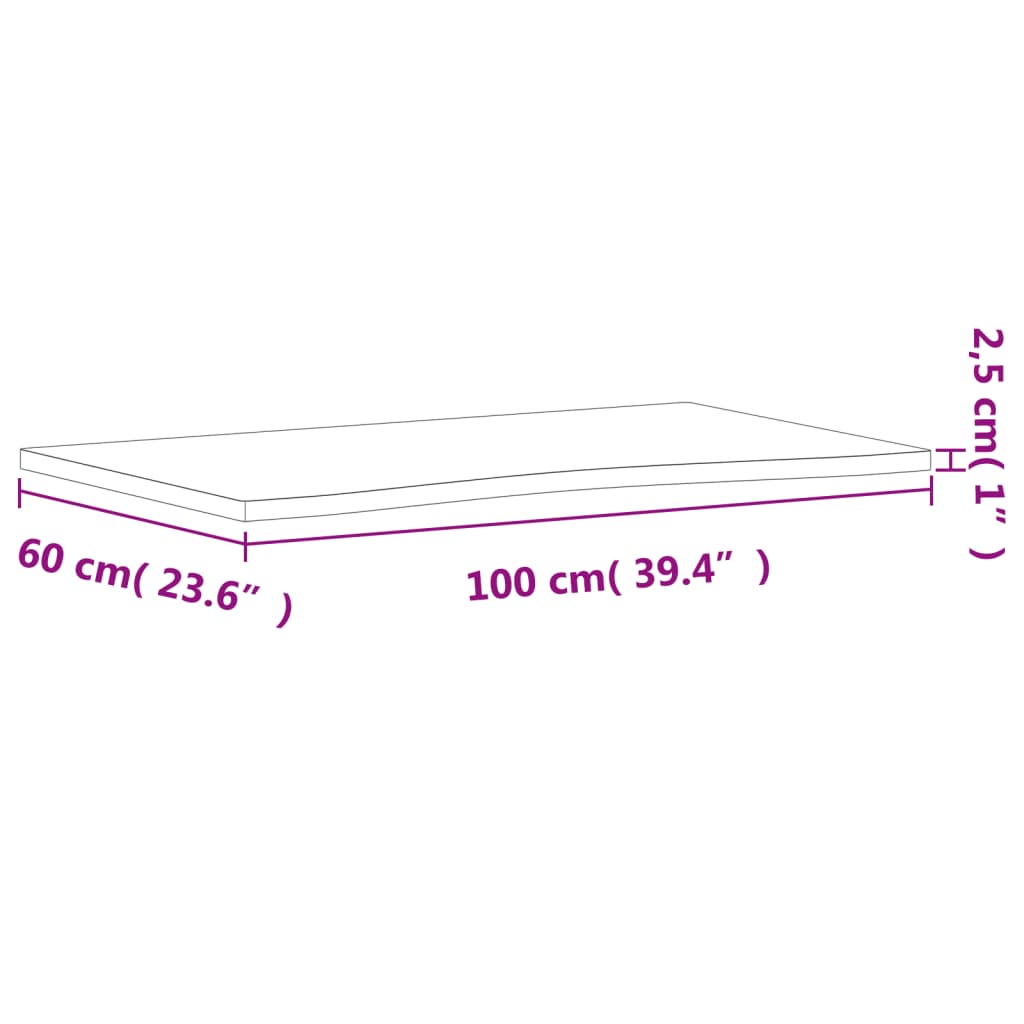 vidaXL Schreibtischplatte 100x(55-60)x2,5 cm Massivholz Buche