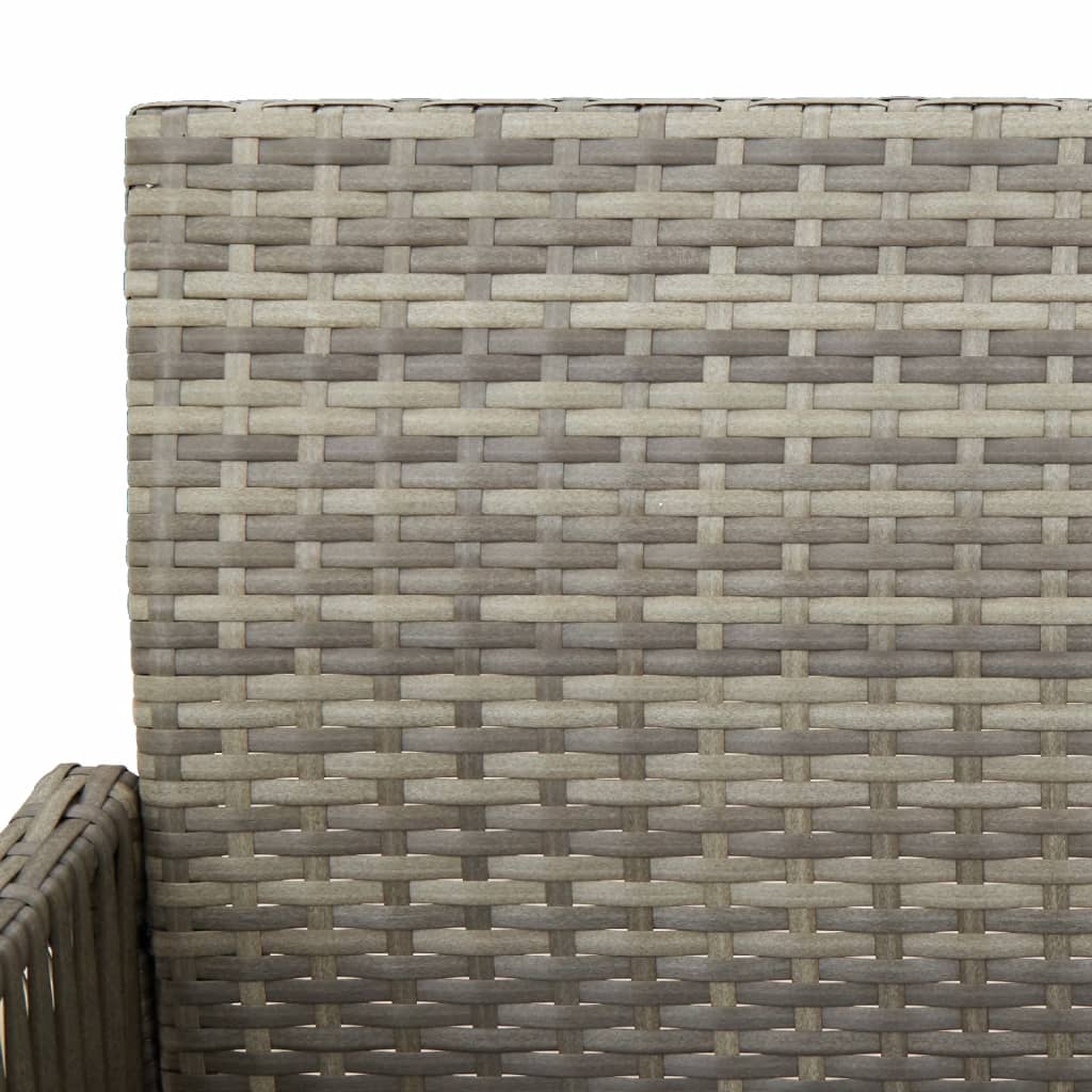 vidaXL Garten-Barhocker 2 Stk. Grau Poly Rattan