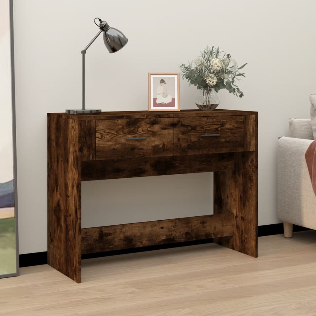 vidaXL Konsolentisch Räuchereiche 100x39x75 cm Holzwerkstoff