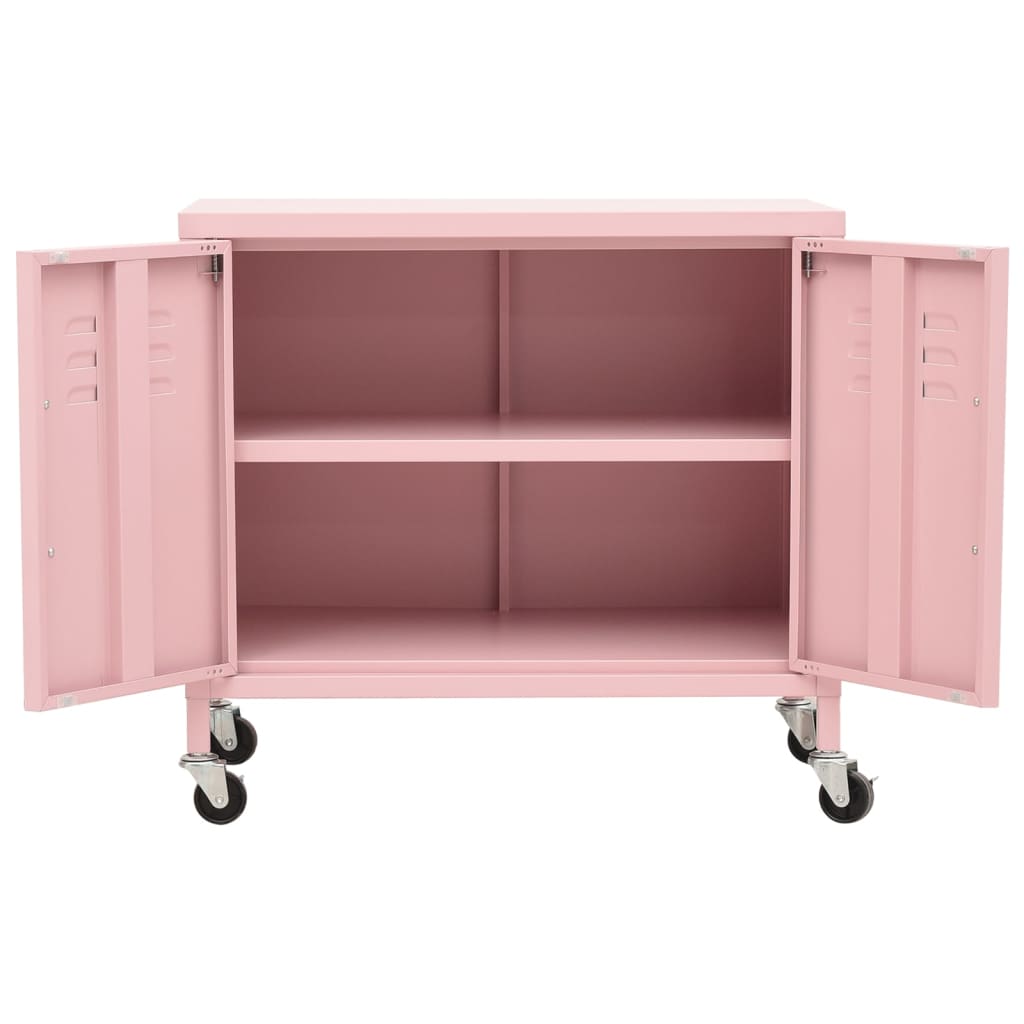 vidaXL Lagerschrank Rosa 60x35x56 cm Stahl