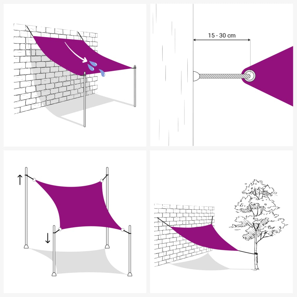 vidaXL Sonnensegel Oxford-Gewebe Rechteckig 2,5x5 m Weiß