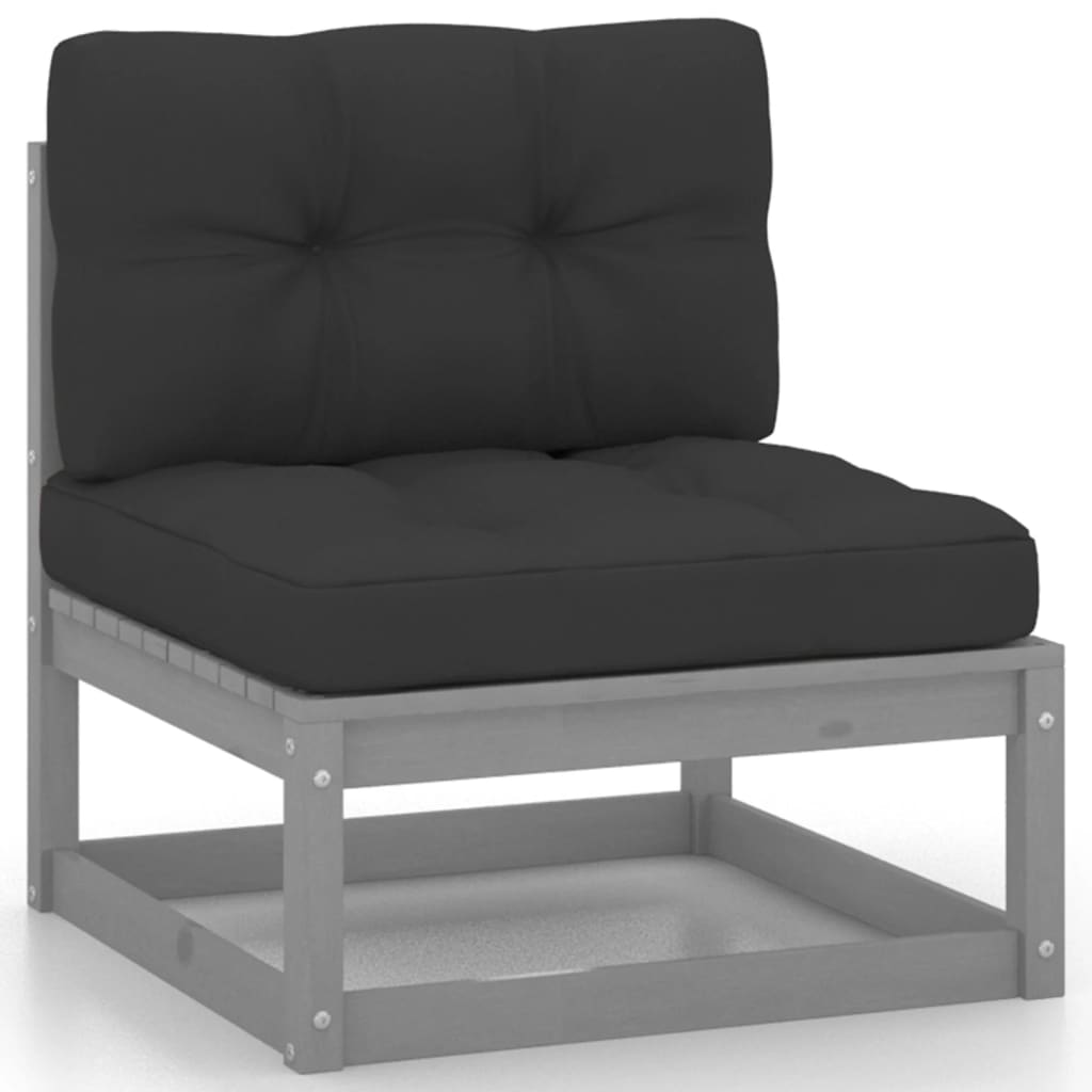 vidaXL 4-Sitzer-Gartensofa mit Kissen Kiefer Massivholz