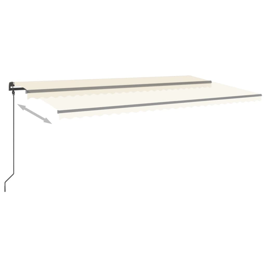 vidaXL Markise Manuell Einziehbar mit LED 6x3 m Creme