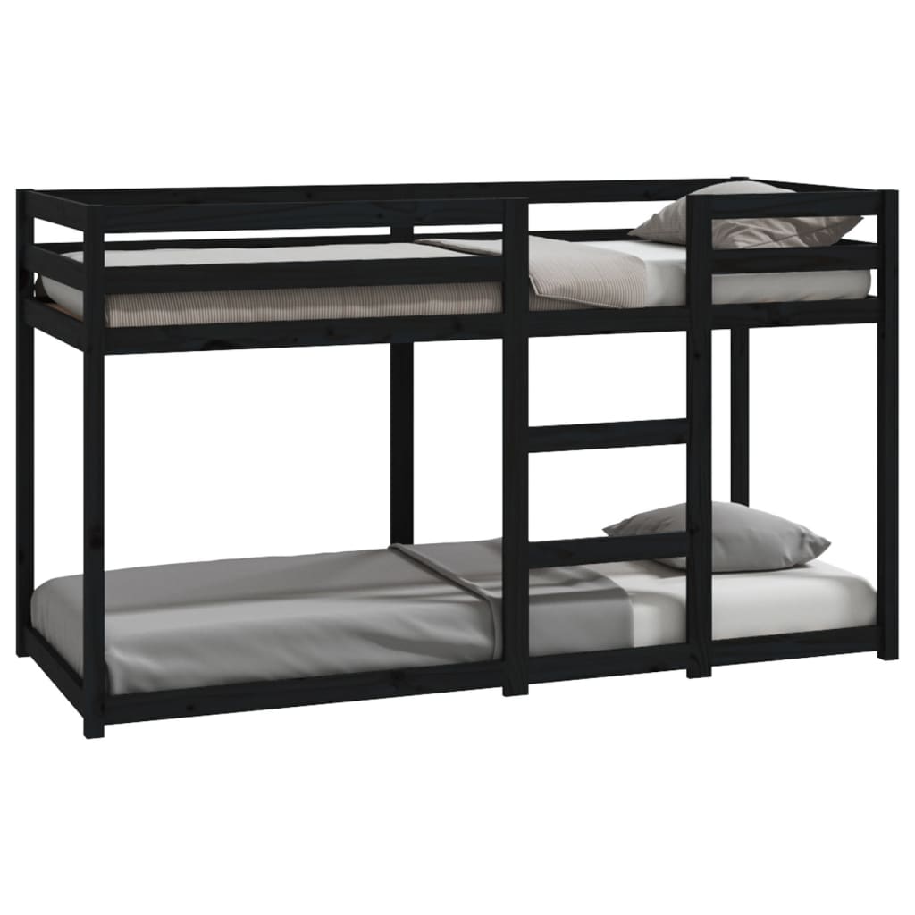 vidaXL Etagenbett Schwarz 75x190 cm Massivholz Kiefer