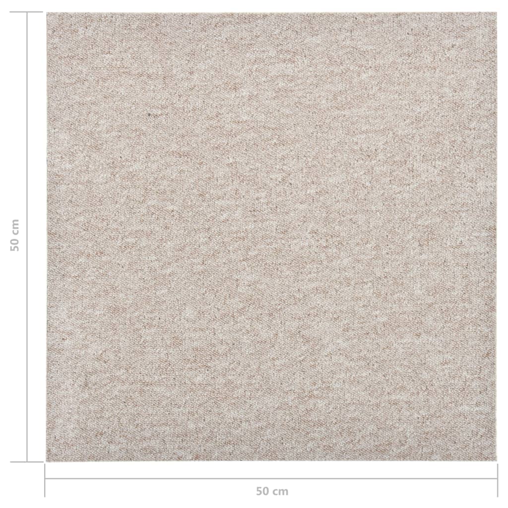 vidaXL Teppichfliesen 20 Stk. 5 m² 50x50 cm Hellbeige