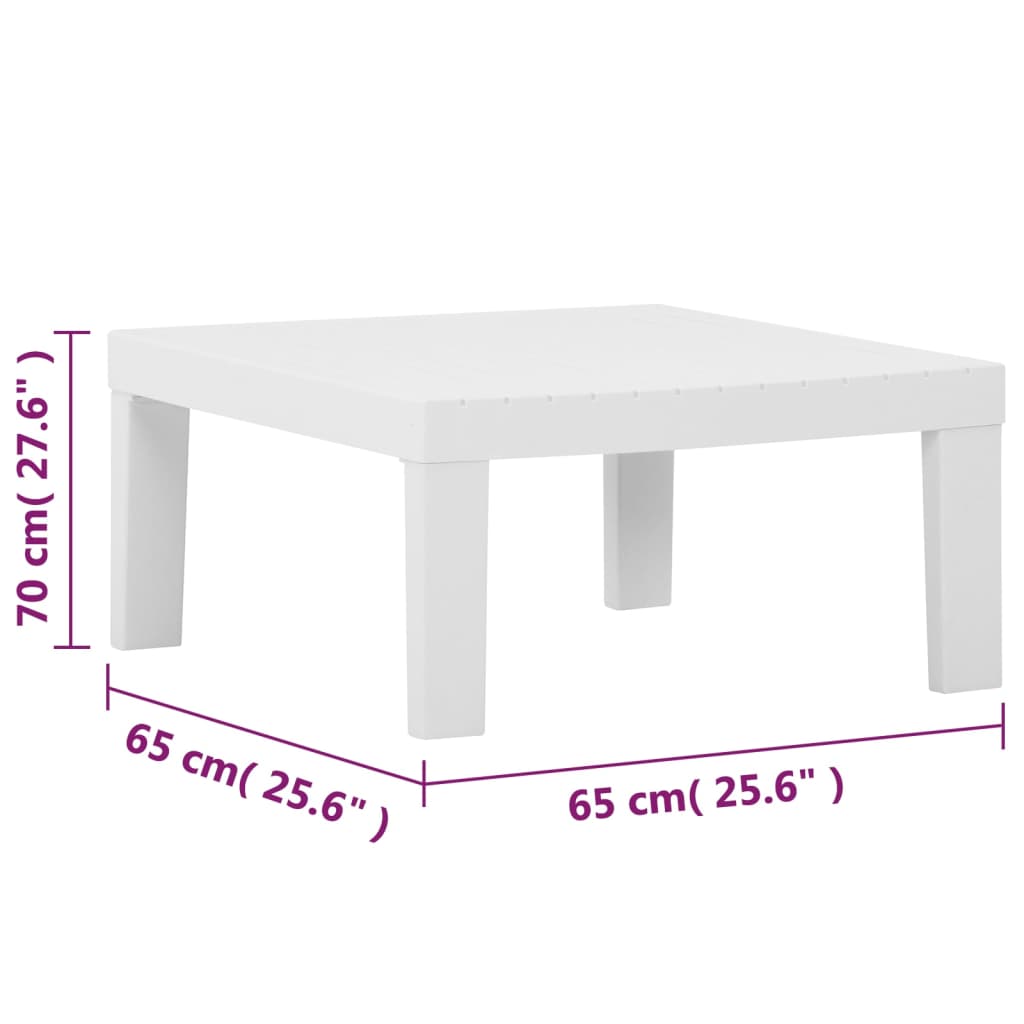 vidaXL 4-tlg. Garten-Lounge-Set mit Kissen Kunststoff Weiß