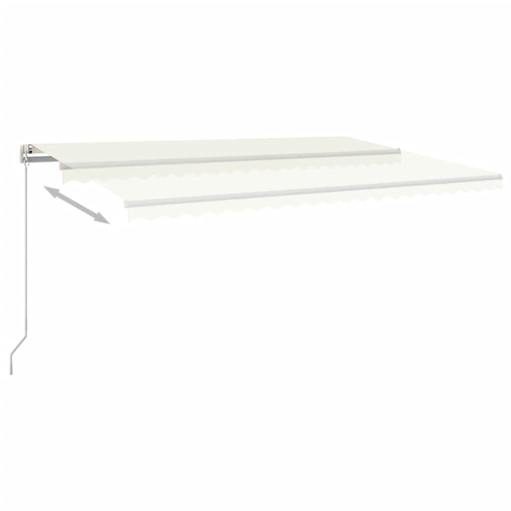 vidaXL Markise Manuell Einziehbar mit LED 500x350 cm Creme