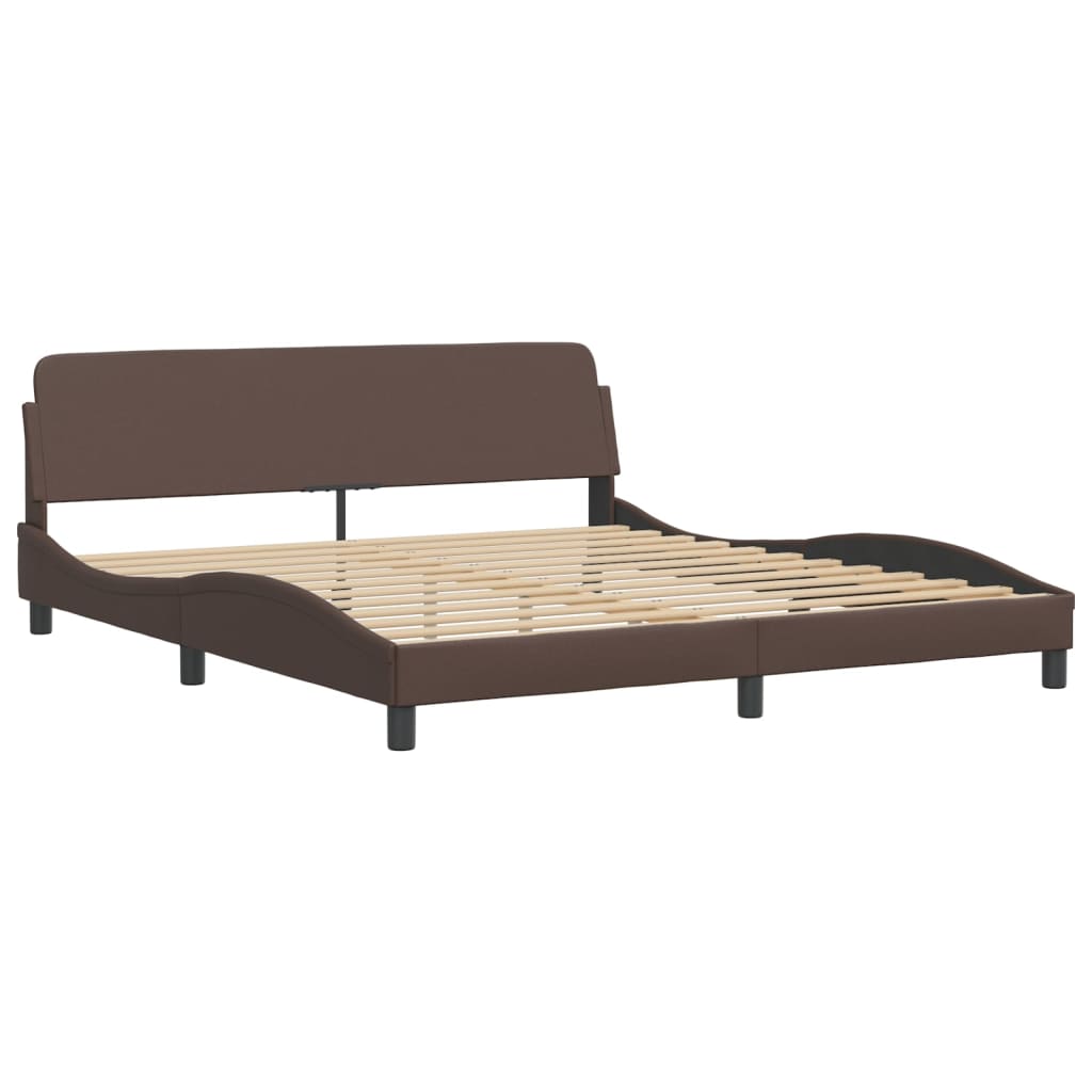 vidaXL Bett mit Matratze Braun 180x200 cm Kunstleder