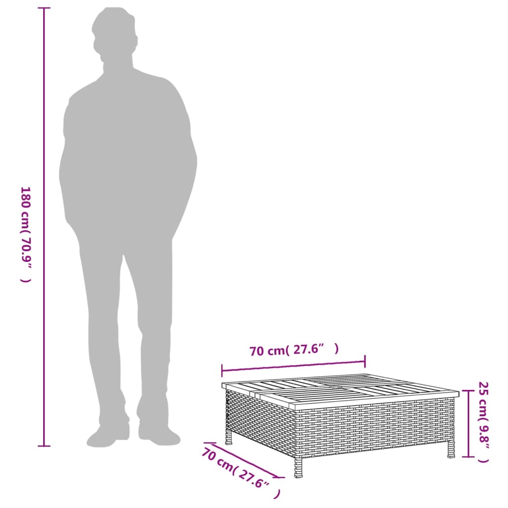 vidaXL Verkleidung für Sonnenschirmständer Grau 70x70x25 cm Akazie