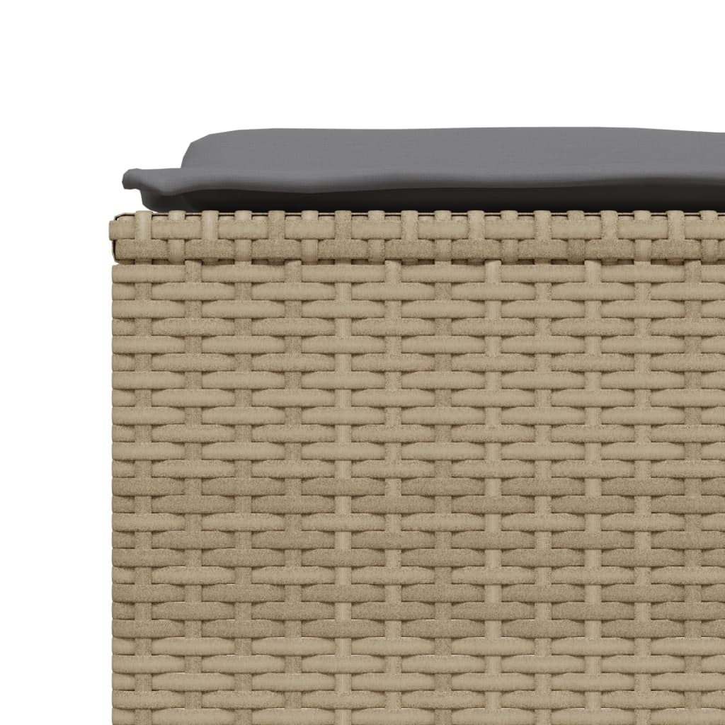 vidaXL 5-tlg. Garten-Sofagarnitur mit Kissen Beige Poly Rattan