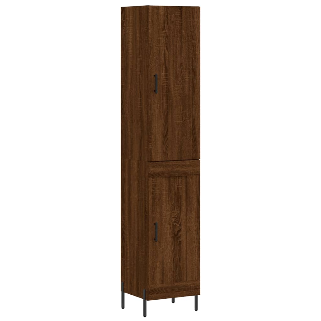 vidaXL Highboard Braun Eichen-Optik 34,5x34x180 cm Holzwerkstoff