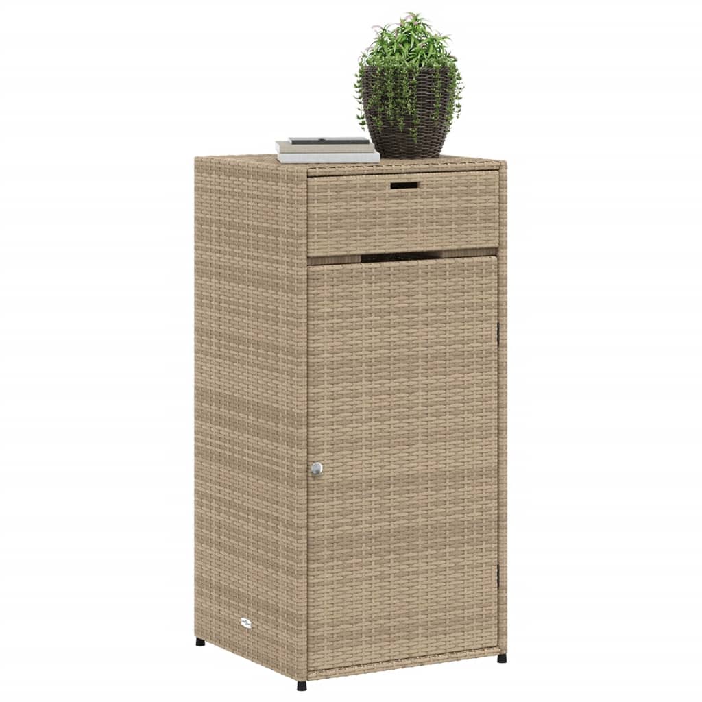 vidaXL Gartenschrank Beige 55x55x111 cm Poly Rattan