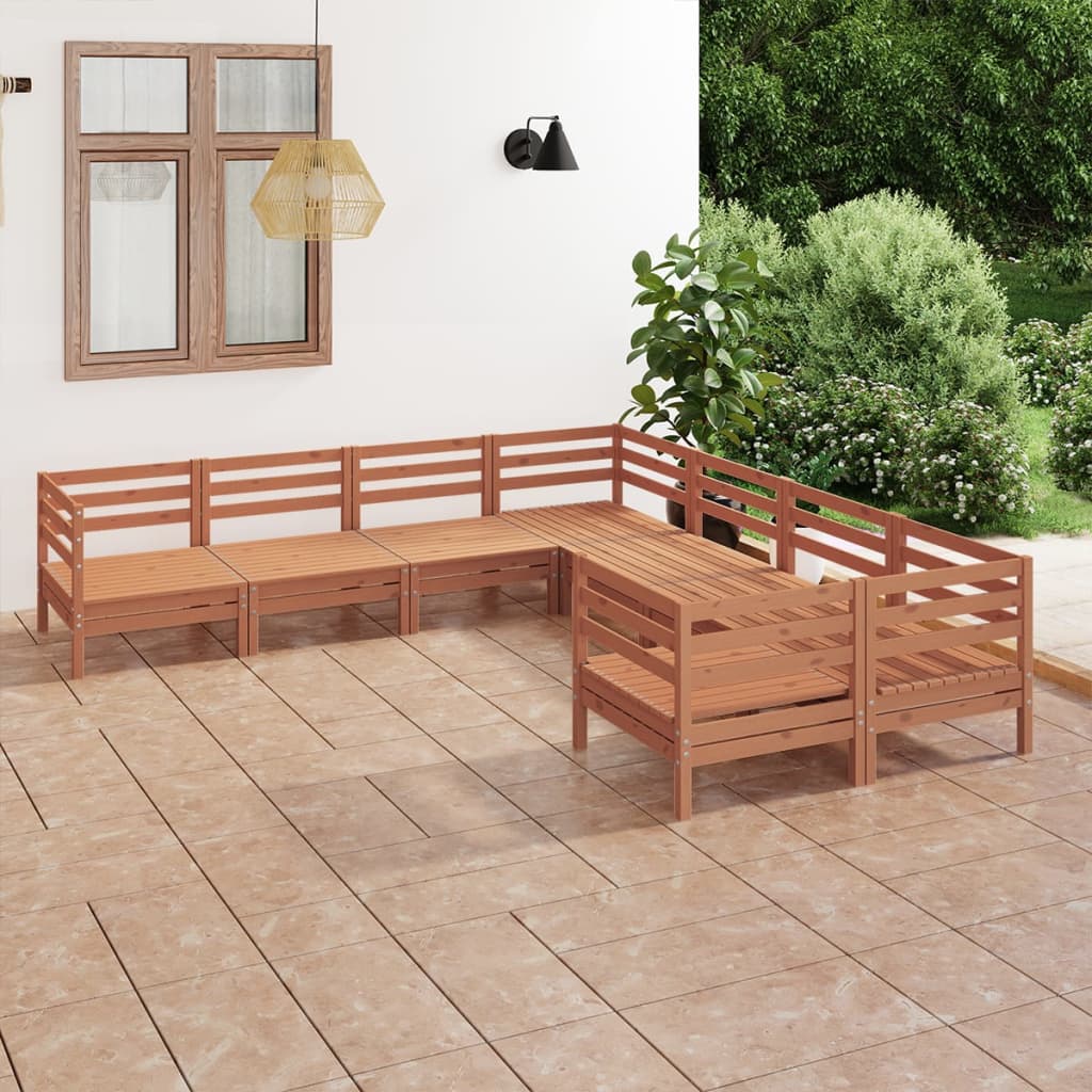 vidaXL 8-tlg. Garten-Lounge-Set Massivholz Kiefer Honigbraun