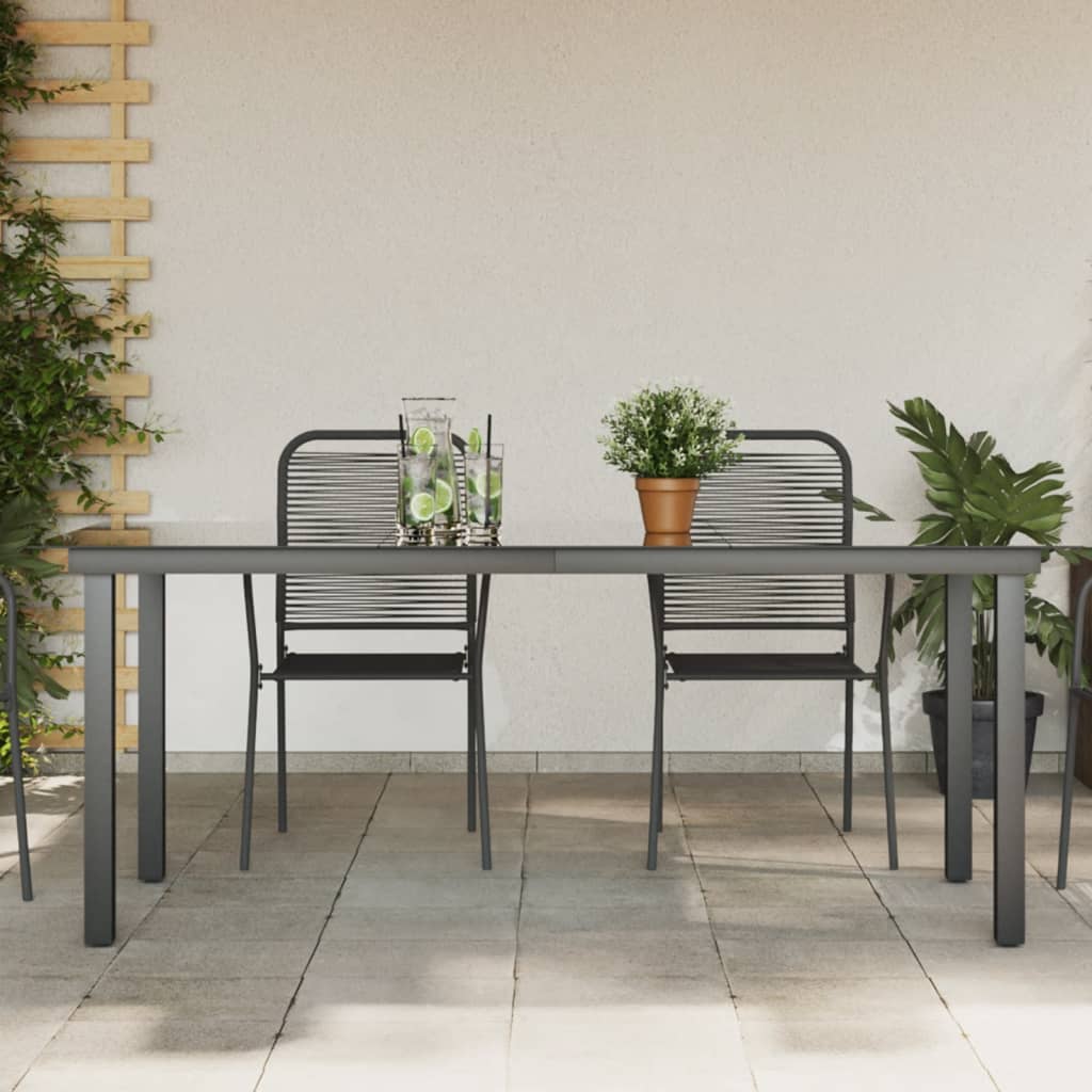 vidaXL Gartentisch Schwarz 190x90x74 cm Aluminium und Glas