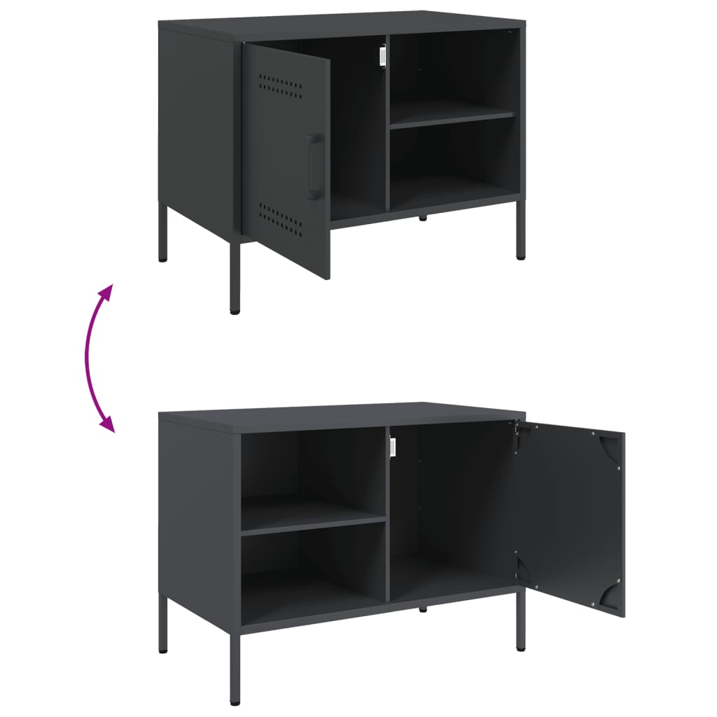 vidaXL TV-Schrank Anthrazit 68x39x50,5 cm Stahl