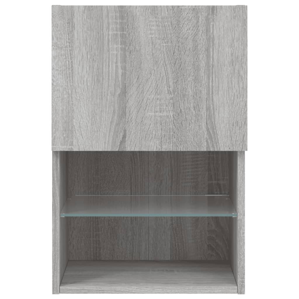 vidaXL TV-Schränke mit LED-Leuchten 2 Stk. Grau Sonoma 40,5x30x60 cm