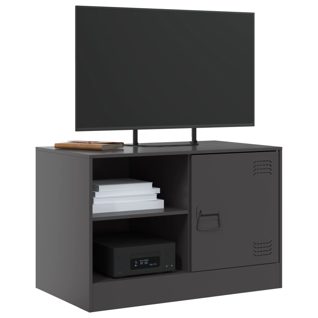 vidaXL TV-Schrank Schwarz 67x39x44 cm Stahl