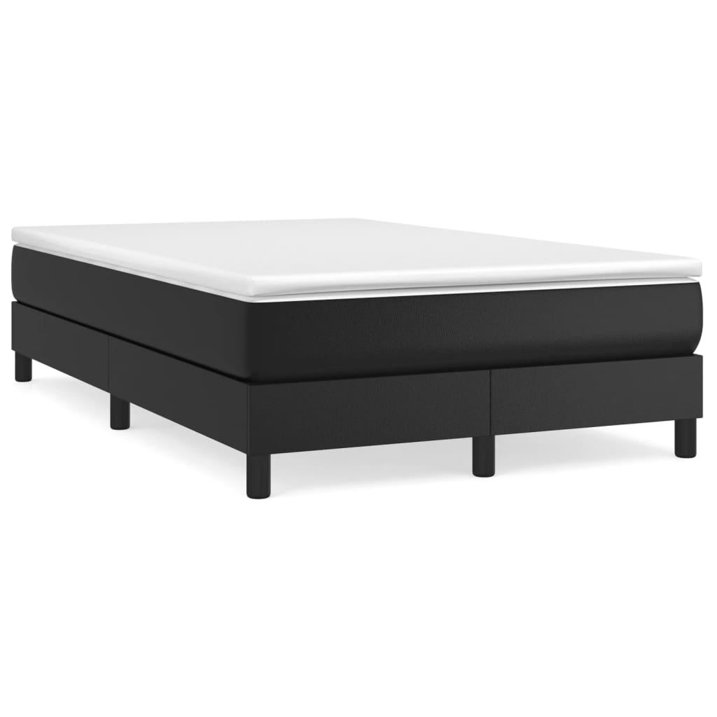 vidaXL Boxspringbett mit Matratze Schwarz 120x190 cm Kunstleder