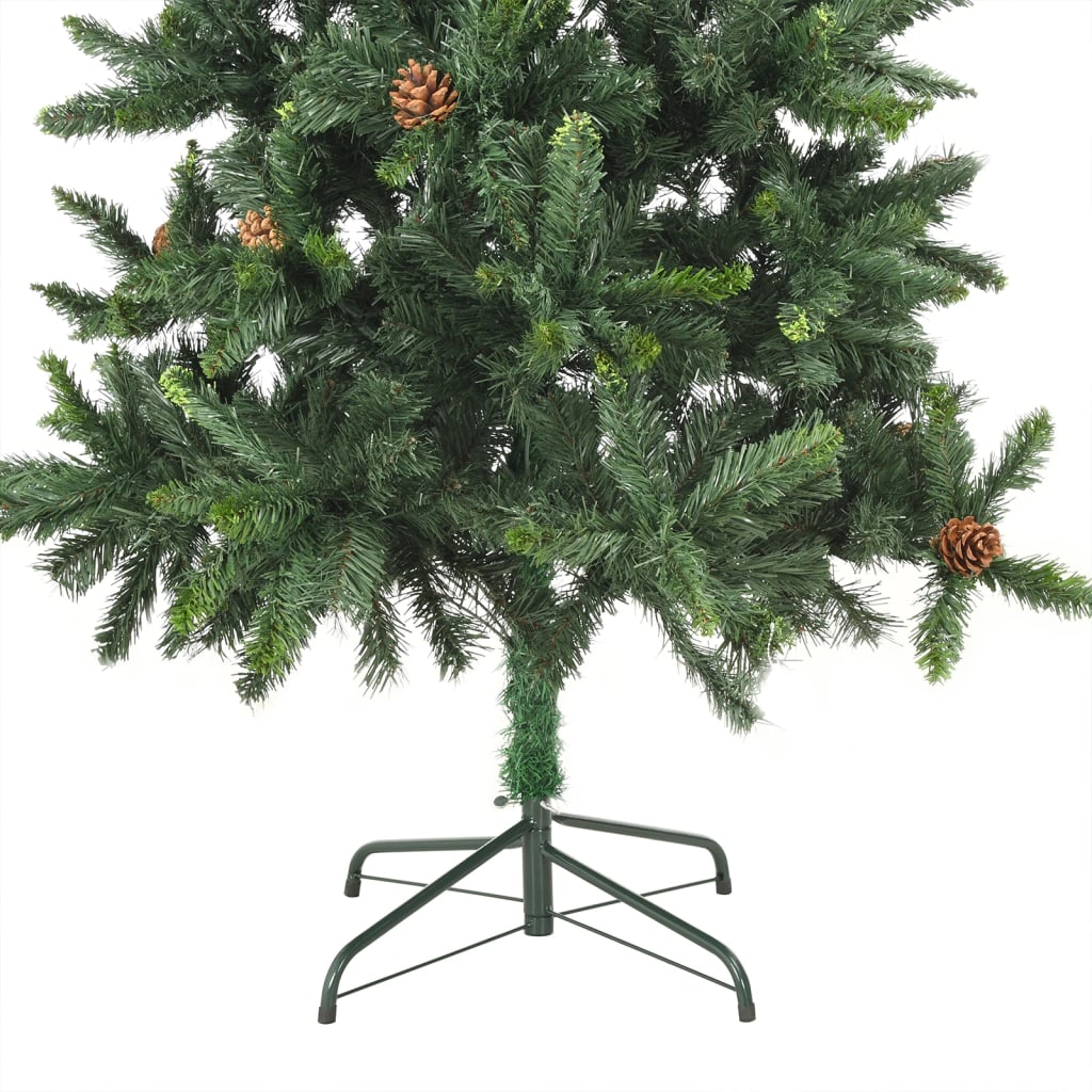 vidaXL Künstlicher Weihnachtsbaum mit Beleuchtung & Kugeln Grün 210 cm