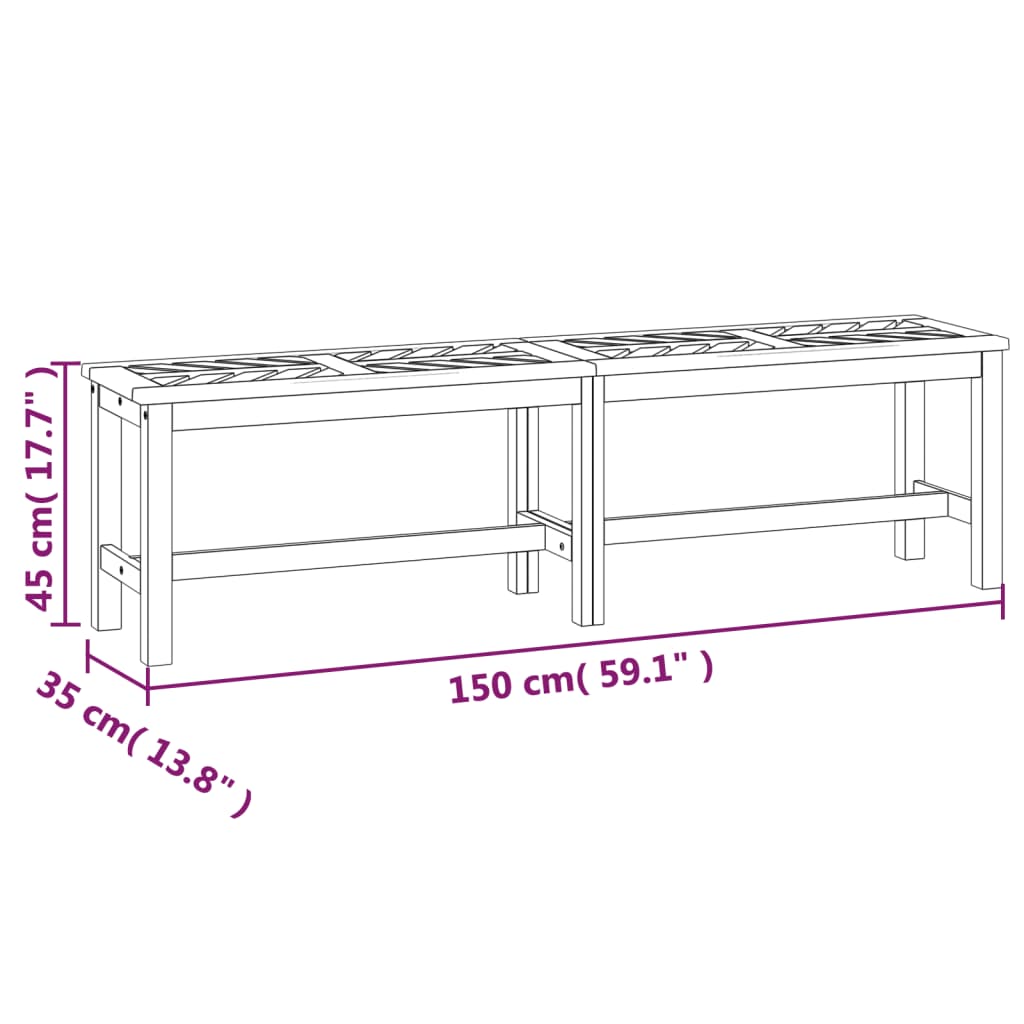 vidaXL Gartenbank 150 cm Massivholz Akazie