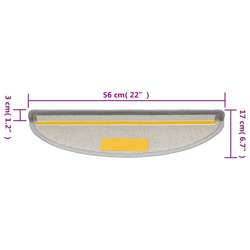 vidaXL Stufenmatten 10 Stk. 56x17x3 cm Hellgrau