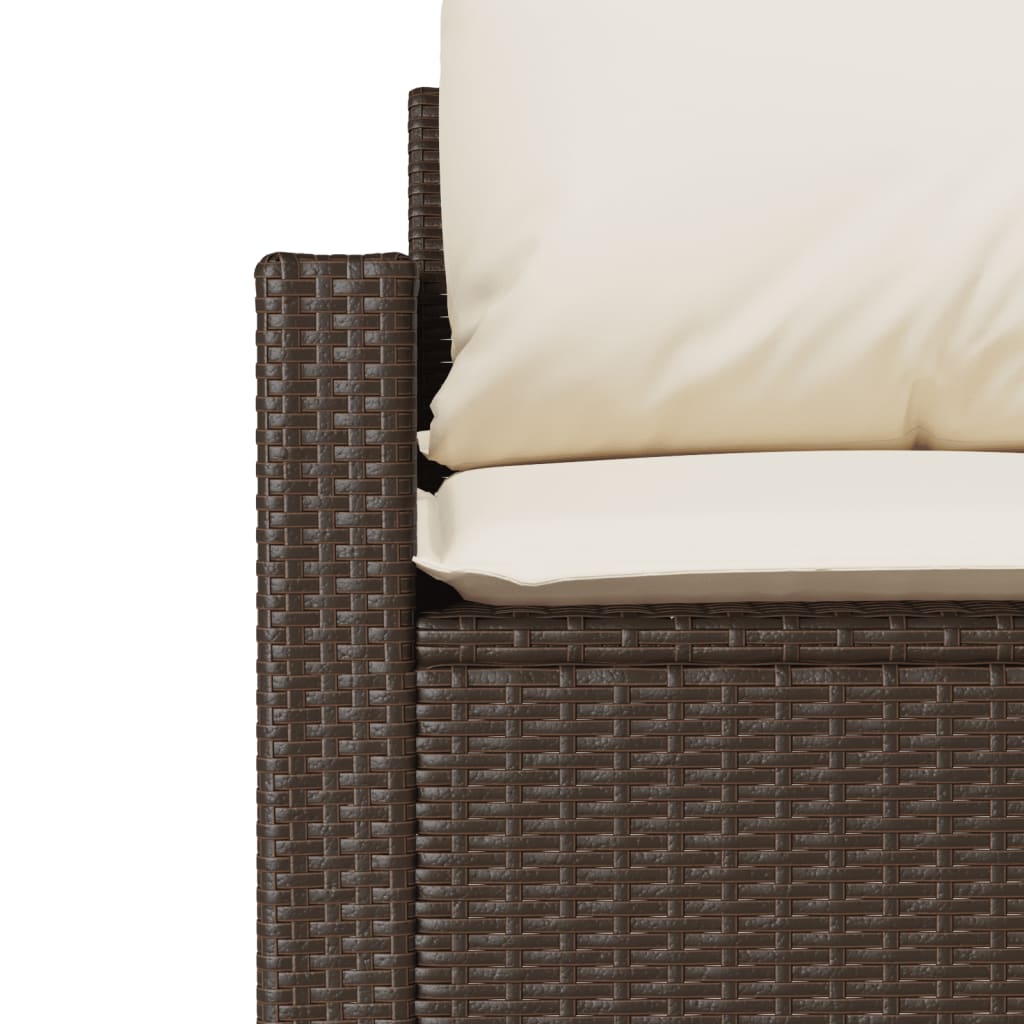 vidaXL 6-tlg. Garten-Sofagarnitur mit Kissen Braun Poly Rattan