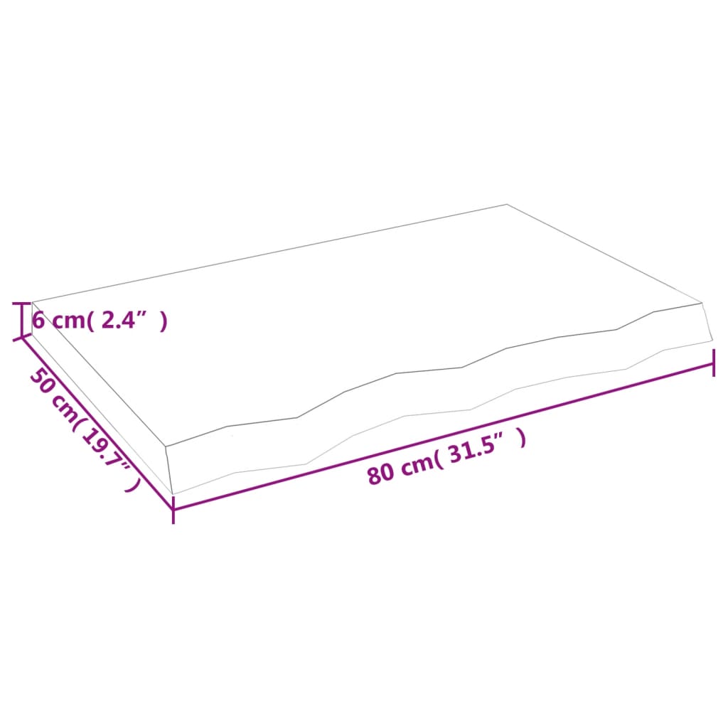 vidaXL Wandregal Dunkelbraun 80x50x(2-6) cm Massivholz Eiche Behandelt