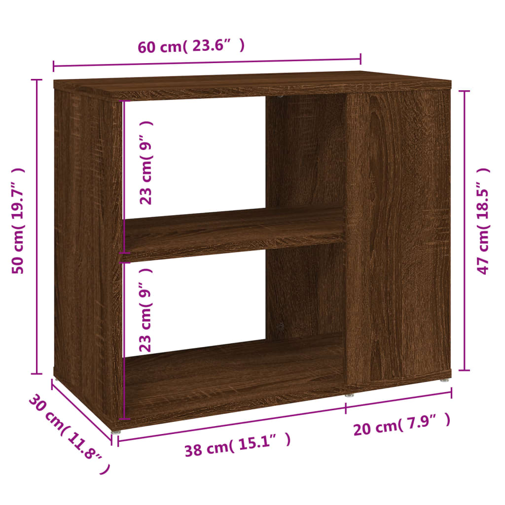 vidaXL Beistelltisch Braun Eichen-Optik 60x30x50 cm Holzwerkstoff