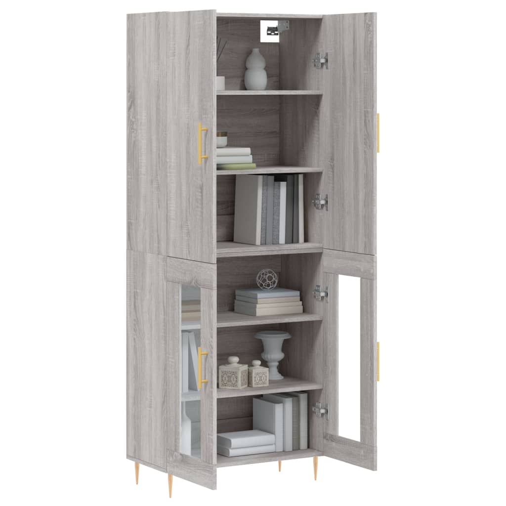 vidaXL Highboard Grau Sonoma 69,5x34x180 cm Holzwerkstoff